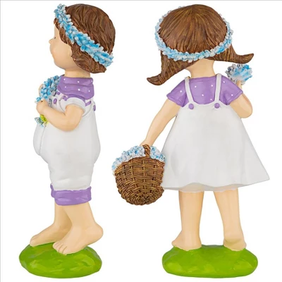 Design Toscano Bluebonnet Twins Springtime Children Garden Statues: Set Of Two 7 Design Toscano Bluebonnet Twins Springtime Children Garden Statues: Set Of Two - Image 5