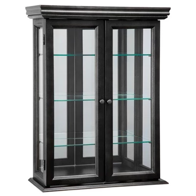Design Toscano Country Tuscan Hardwood Wall Curio Cabinet: Ebony Black Finish 8 Design Toscano Country Tuscan Hardwood Wall Curio Cabinet: Ebony Black Finish - Image 6