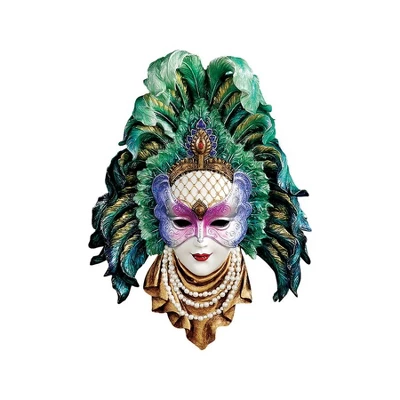 Design Toscano Maidens Of Mardi Gras Wall Mask Sculpture: Peacock Princess 3 Design Toscano Maidens Of Mardi Gras Wall Mask Sculpture: Peacock Princess