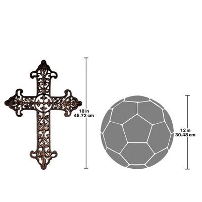 Design Toscano Fleur De Lis Cross 4 Design Toscano Fleur De Lis Cross - Image 2