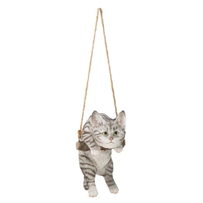 Design Toscano Gray Tabby Kitty On A Perch Hanging Cat Sculpture - Multicolored 7 Design Toscano Gray Tabby Kitty On A Perch Hanging Cat Sculpture - Multicolored - Image 5