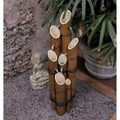 Design Toscano Cascading Bamboo Sculptural Fountain