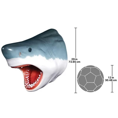 Design Toscano The Great White Shark Wall Mount Trophy Sculpture 6 Design Toscano The Great White Shark Wall Mount Trophy Sculpture - Image 4