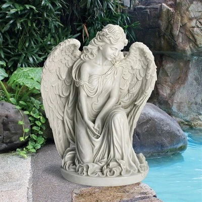 Design Toscano Quiet Countenance Praying Angel Garden Statue - Off-White 3 Design Toscano Quiet Countenance Praying Angel Garden Statue - Off-White