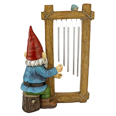 Design Toscano Ringing His Chimes Garden Gnome Statue - Multicolored 5 Design Toscano Ringing His Chimes Garden Gnome Statue - Multicolored - Image 3