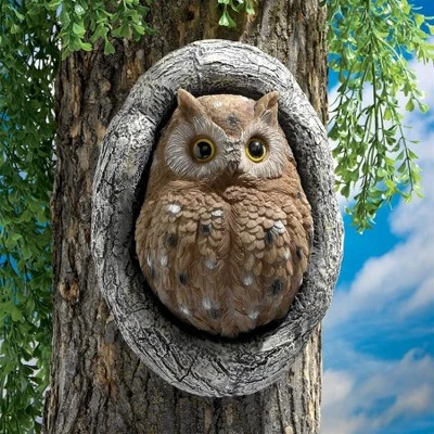 Design Toscano Octavius Knothole Owl Tree Sculpture - Multicolored 3 Design Toscano Octavius Knothole Owl Tree Sculpture - Multicolored