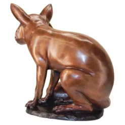 Design Toscano The Observant Sitting Fox Cast Bronze Garden Statue
