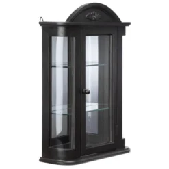 Design Toscano 40 Design Toscano Rosedale Hardwood Wall Curio Cabinet: Ebony Black Finish