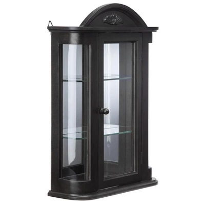 Design Toscano Rosedale Hardwood Wall Curio Cabinet: Ebony Black Finish 3 Design Toscano Rosedale Hardwood Wall Curio Cabinet: Ebony Black Finish