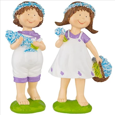 Design Toscano Bluebonnet Twins Springtime Children Garden Statues: Set Of Two 4 Design Toscano Bluebonnet Twins Springtime Children Garden Statues: Set Of Two - Image 2