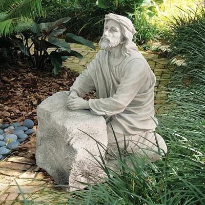 Design Toscano Jesus In The Garden Of Gethsemane Statue - Off-White 3 Design Toscano Jesus In The Garden Of Gethsemane Statue - Off-White